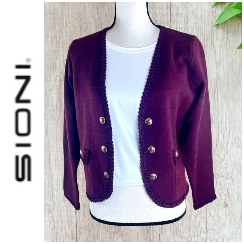 NWT Sioni Women’s Ancho Chili (Burgundy) Open Front Sweater Jacket, S